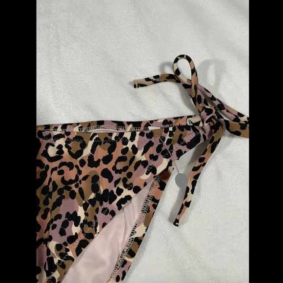 NEW Shade & Shore Leopard‎ Side-Tie Cheeky Bikini Bottoms [ SZ Large ] #3342 - Picture 5 of 10